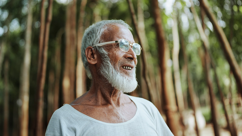 A man with white hair and beard